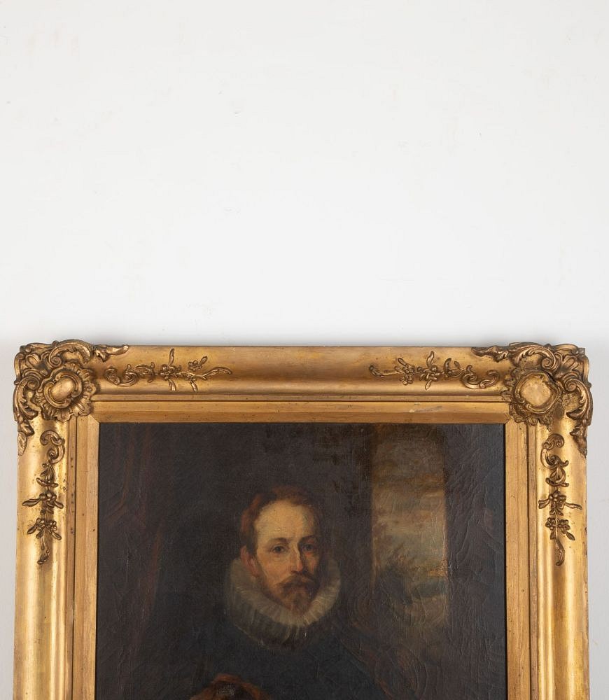 19th Century Oil on Canvas of Father & Child WD2535507