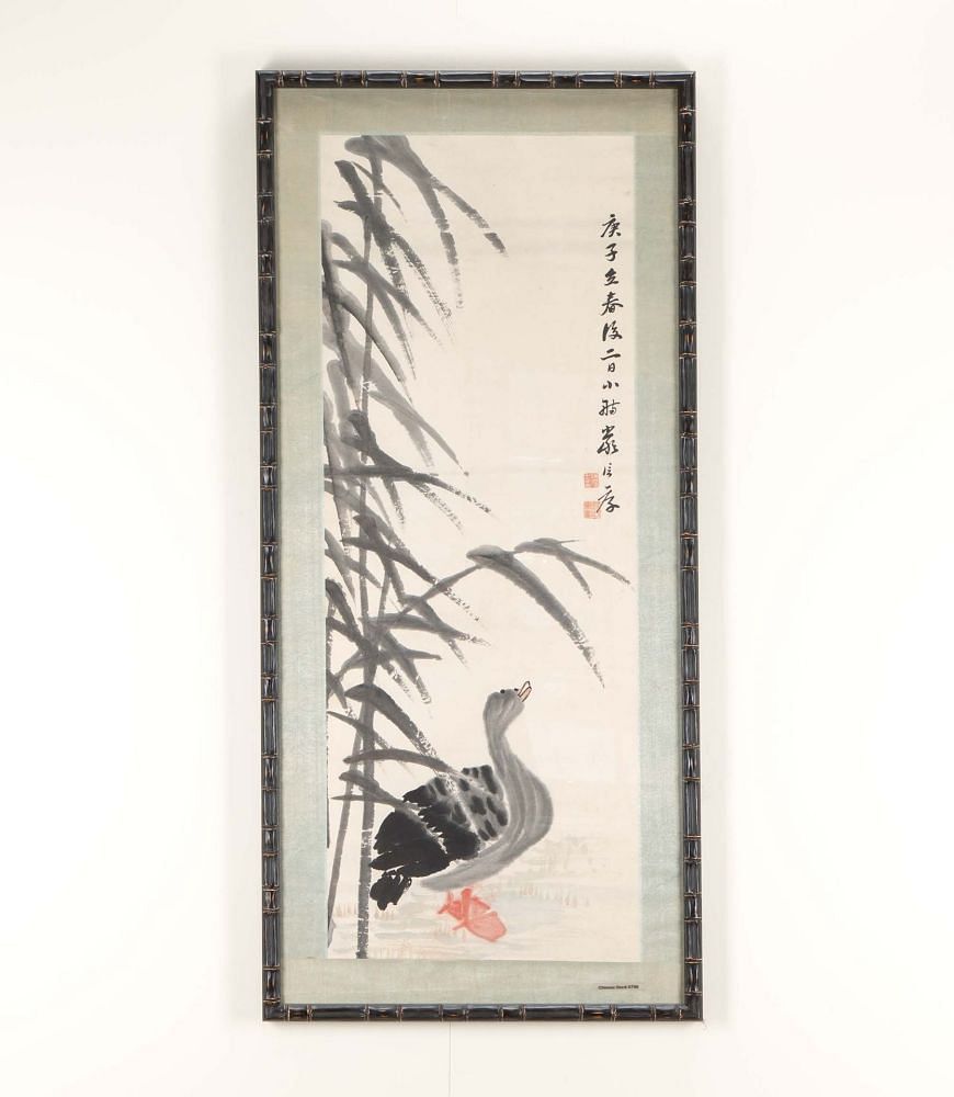 Late 19th Century Chinese Watercolour Scroll in Contemporary Frame WD2642421