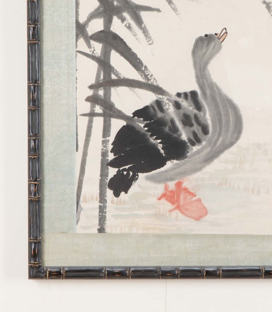 Late 19th Century Chinese Watercolour Scroll in Contemporary Frame WD2642421