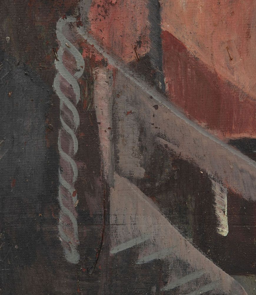 Unsigned Abstract Oil Painting on Wood WD2934967
