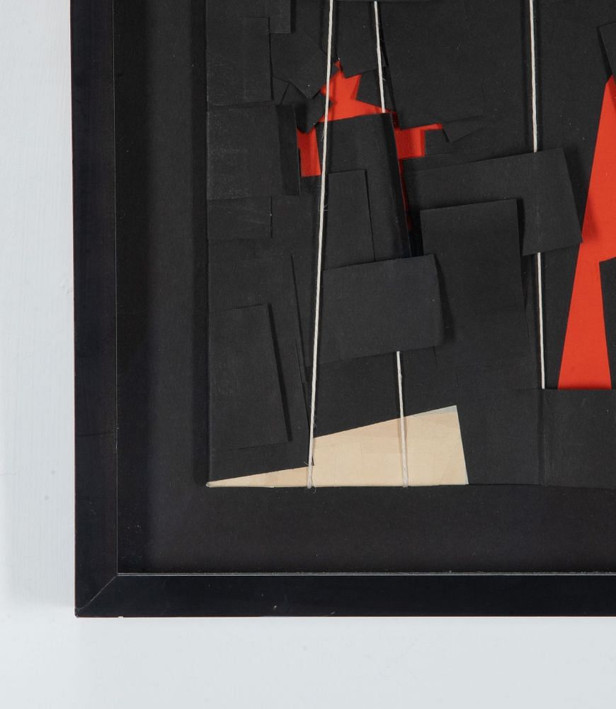 French Modernist Composition in Black and Red by Jacqueline de Butler WD2937565