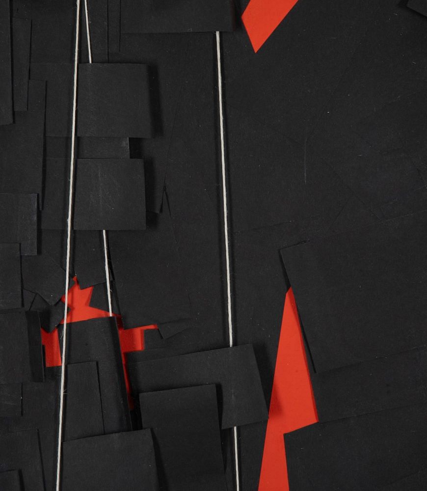 French Modernist Composition in Black and Red by Jacqueline de Butler WD2937565
