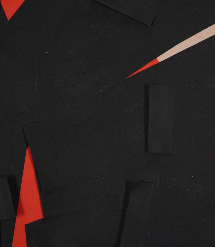 French Modernist Composition in Black and Red by Jacqueline de Butler WD2937565