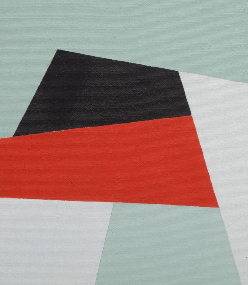 French Modernist Oil on Canvas in Black, Red and Green by Jacqueline Debutler WD2939568