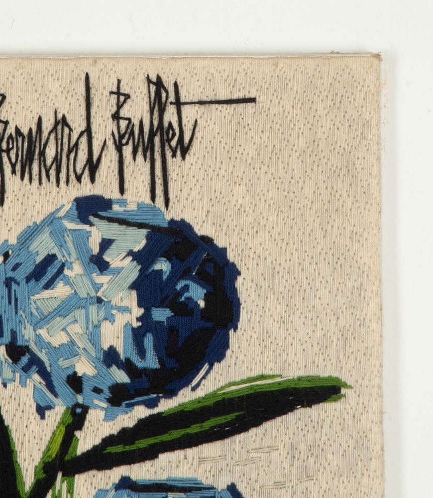 20th Century French Tapestry of Blue Hydrangeas after Bernard Buffet, 1971 WD2942990
