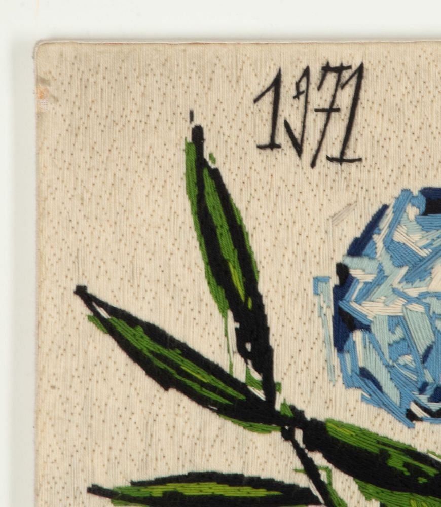 20th Century French Tapestry of Blue Hydrangeas after Bernard Buffet, 1971 WD2942990