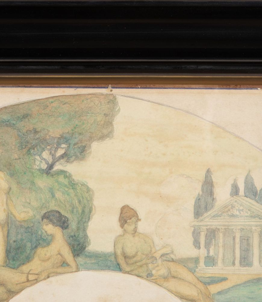 Late 19th Century Watercolour Painting of Bathers by a Lake WD2943003