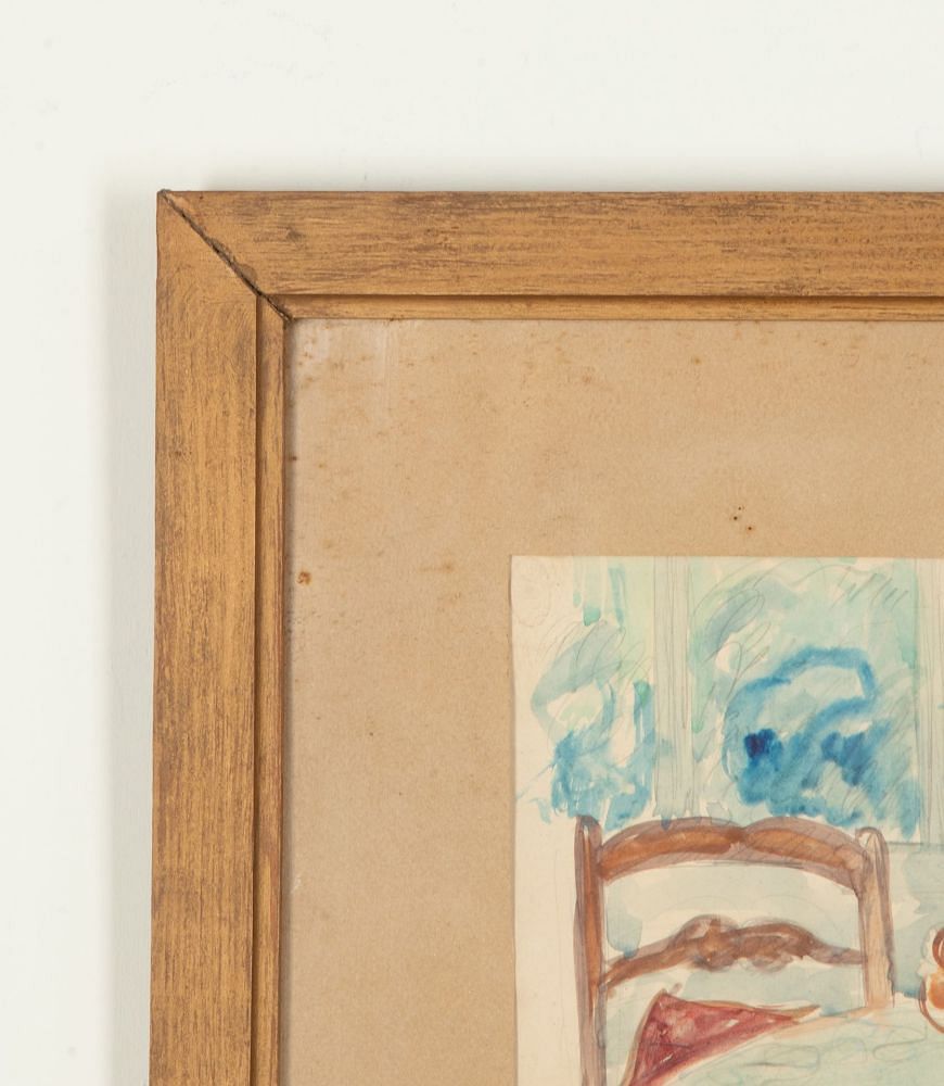 20th Century Watercolour Painting of a Provençal Interior by Bertand Piemore WD2943006