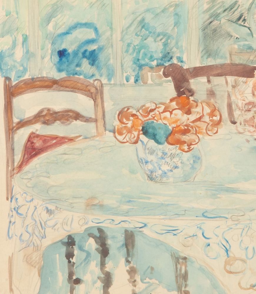 20th Century Watercolour Painting of a Provençal Interior by Bertand Piemore WD2943006