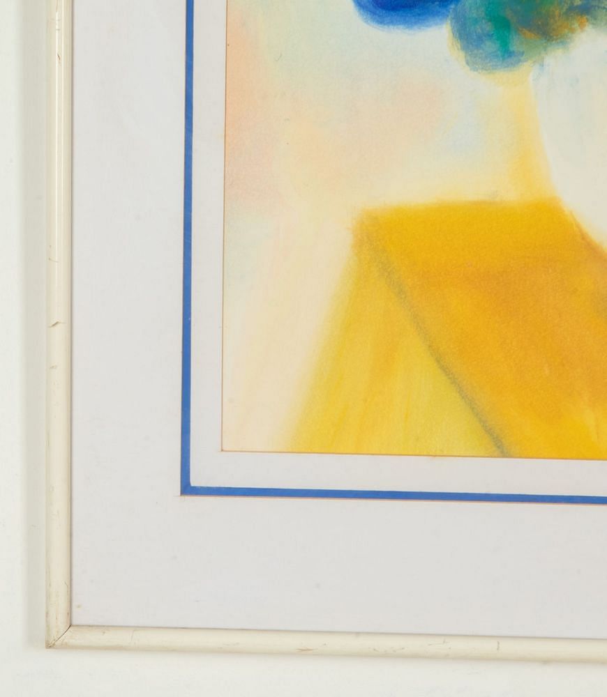 20th Century French Gouache Painting of Blue Flowers WD2943020