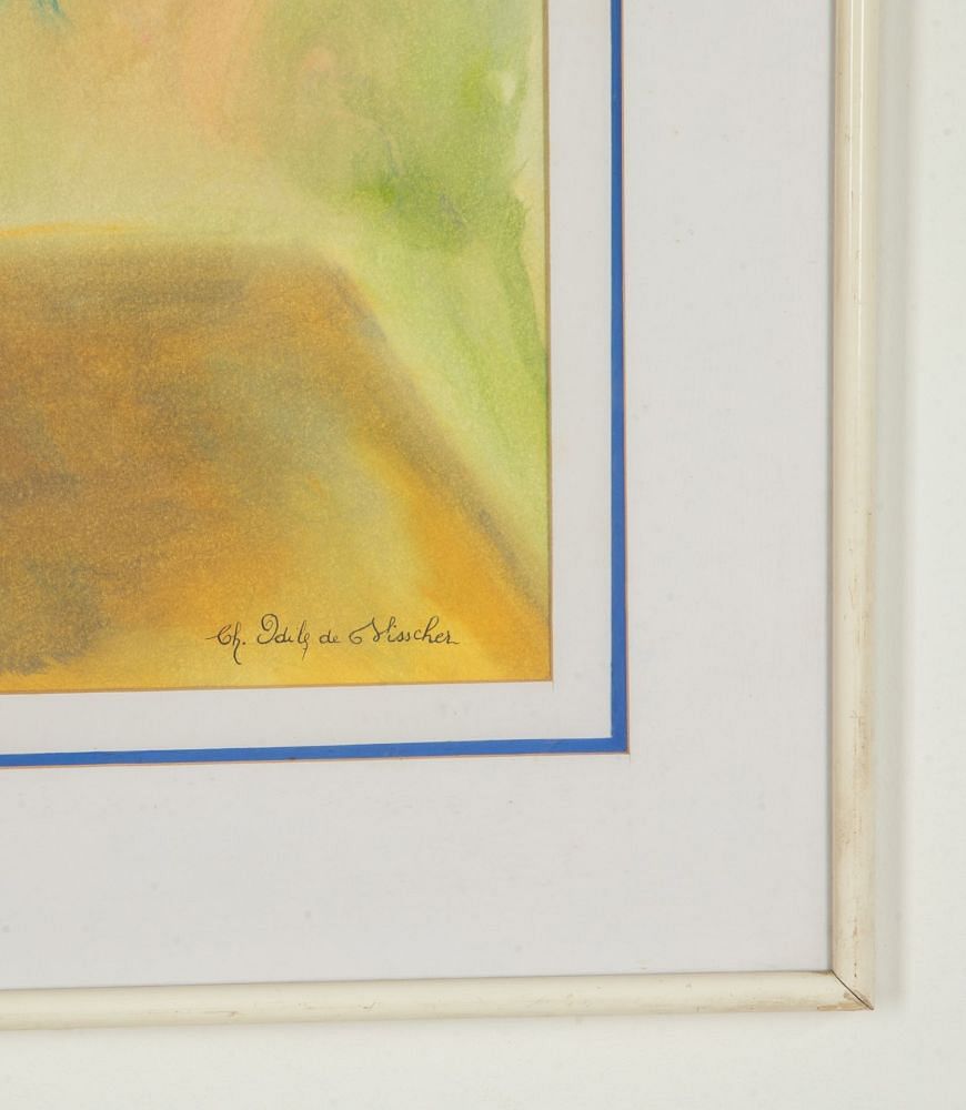 20th Century French Gouache Painting of Blue Flowers WD2943020