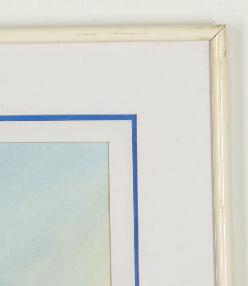 20th Century French Gouache Painting of Blue Flowers WD2943020