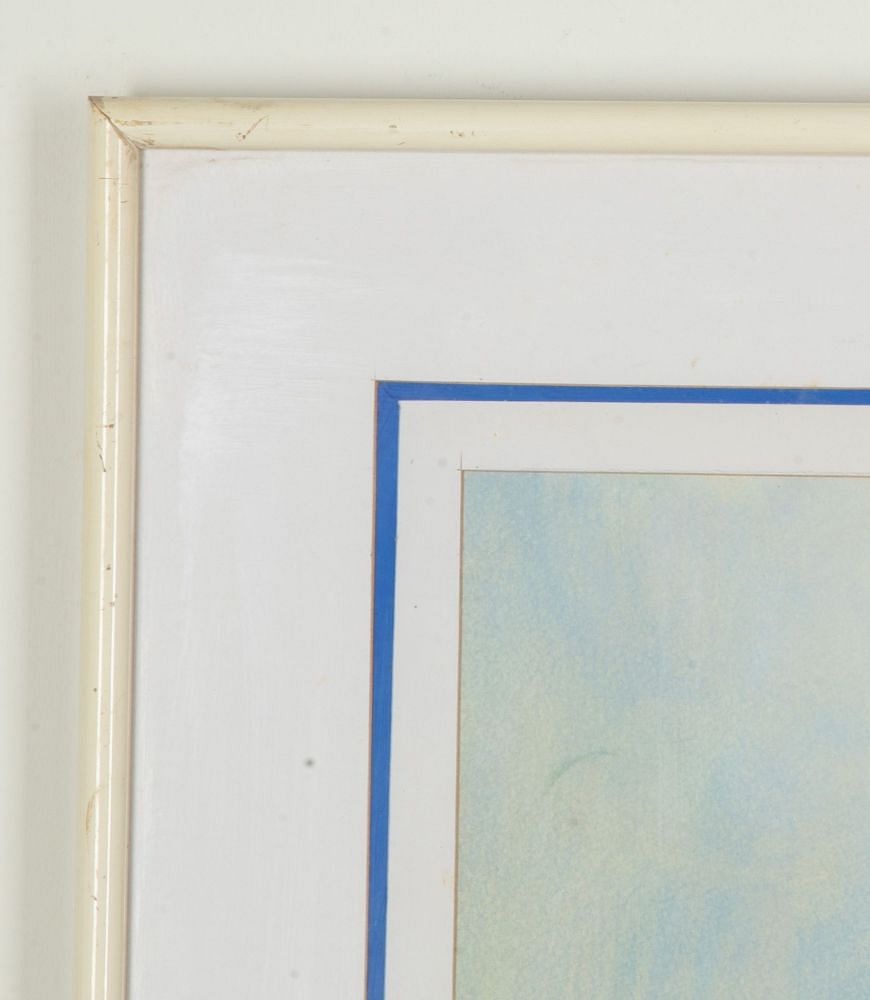 20th Century French Gouache Painting of Blue Flowers WD2943020