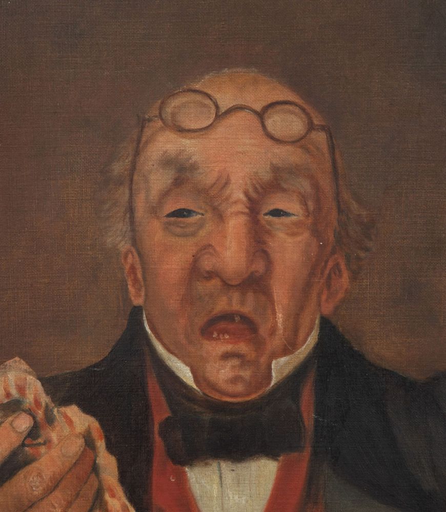 20th Century French Painting of a Sneezing Gentleman WD3240590