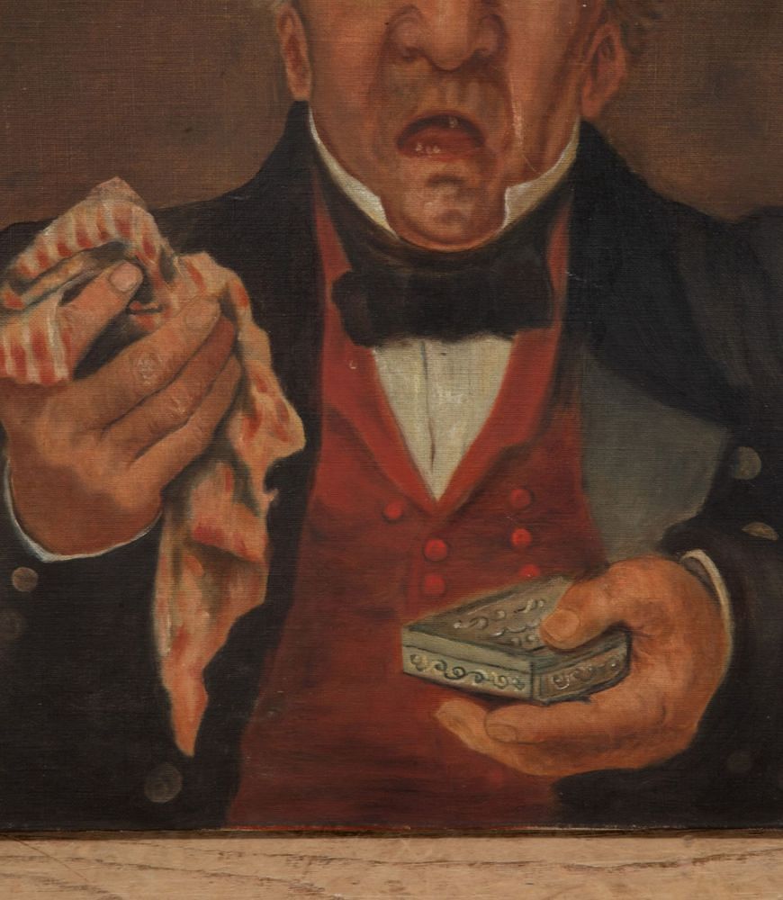 20th Century French Painting of a Sneezing Gentleman WD3240590