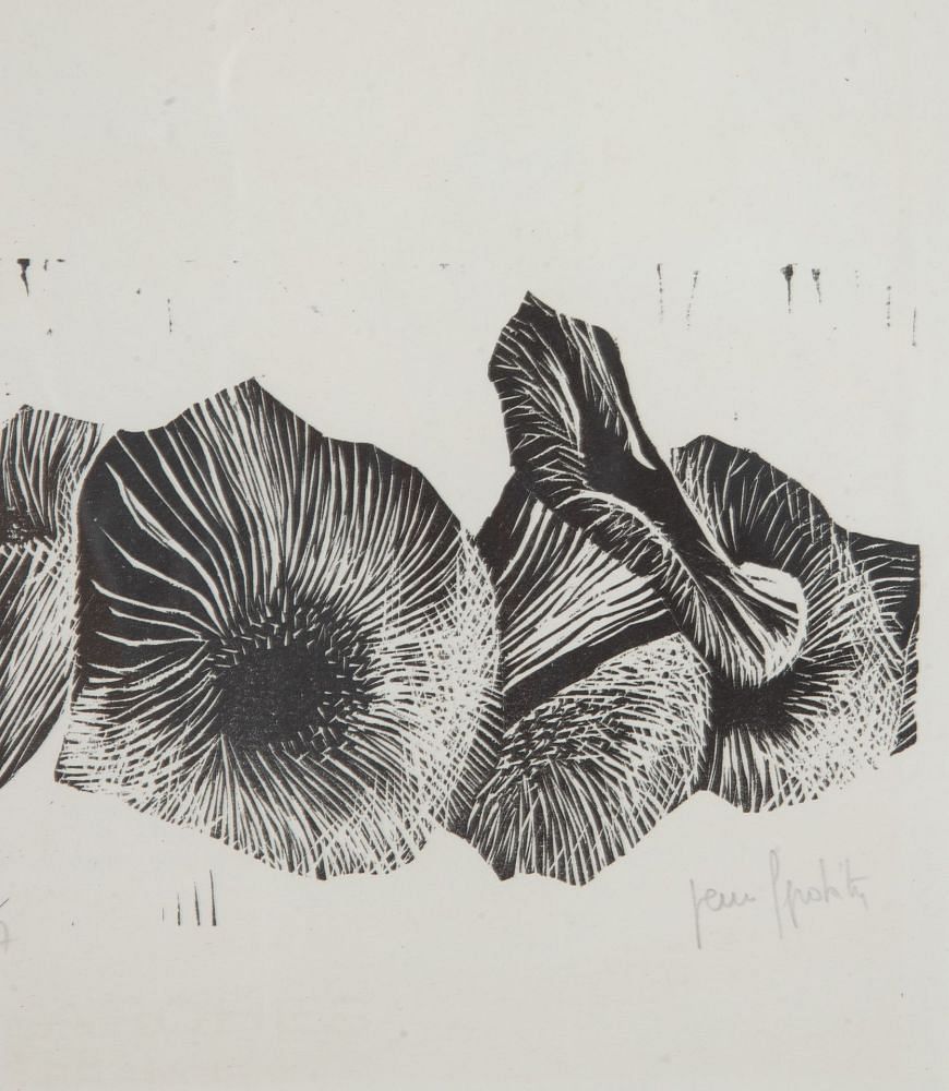 Collection of Eighteen 20th Century Swiss Mushroom Woodcut Prints WD3739308