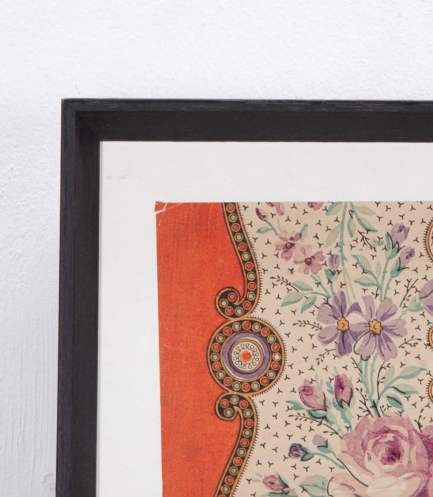 French 19th Century Textile Design Framed WD4235706