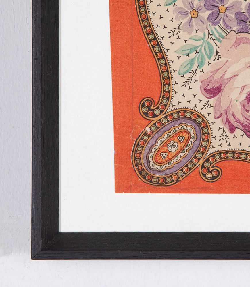 French 19th Century Textile Design Framed WD4235706