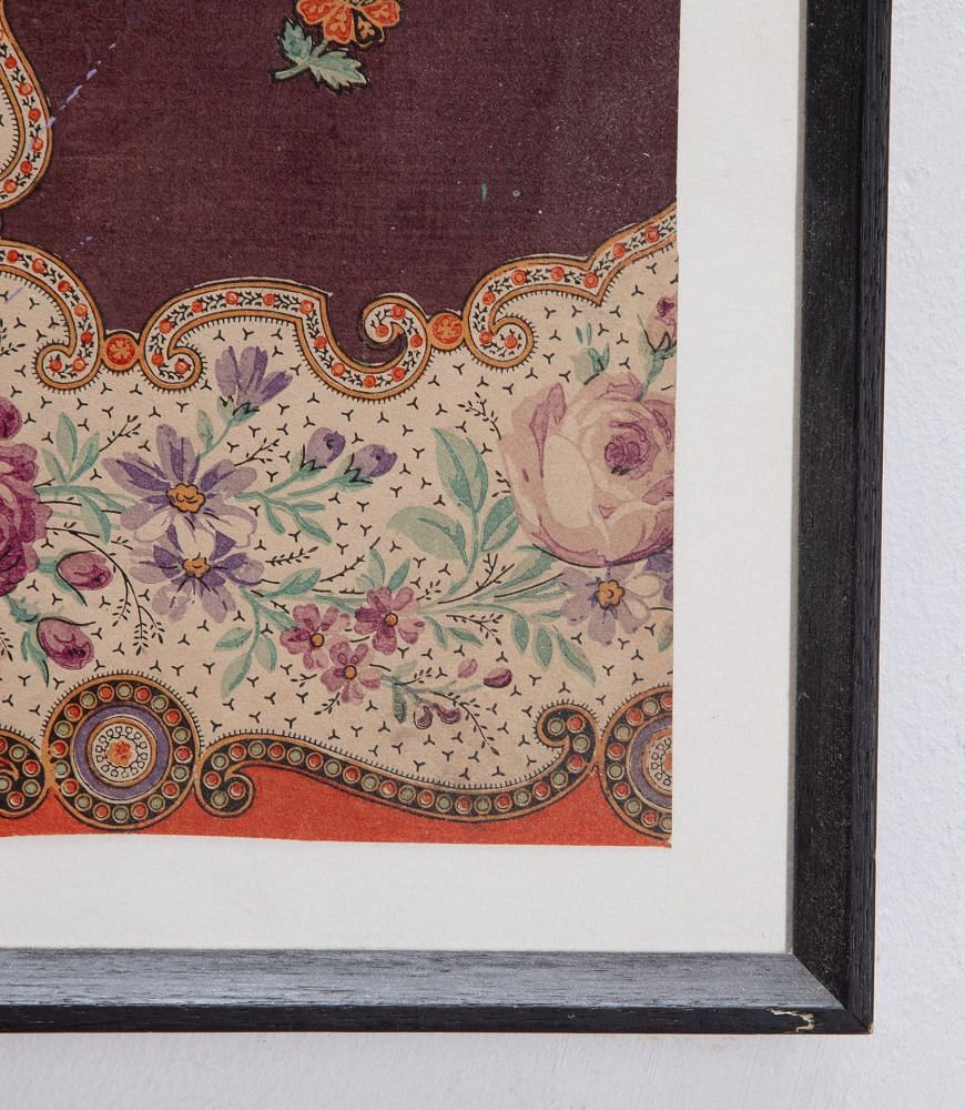 French 19th Century Textile Design Framed WD4235706