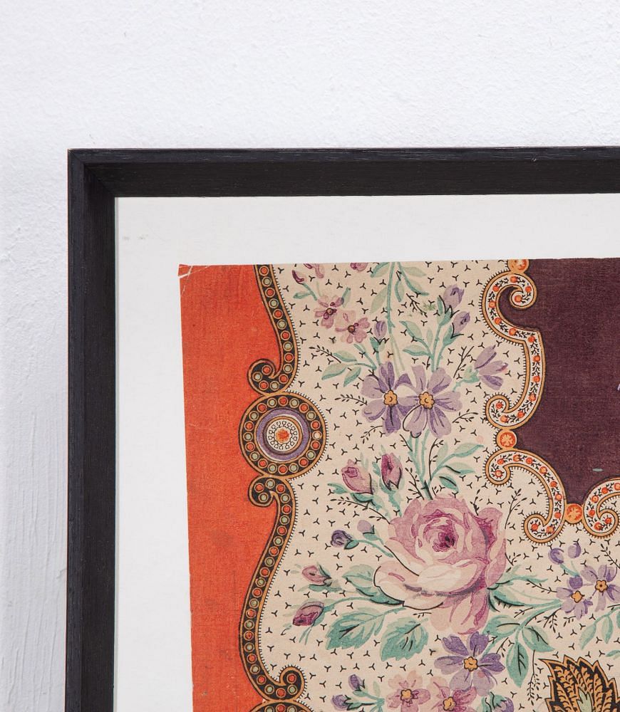 French 19th Century Textile Design Framed WD4235706