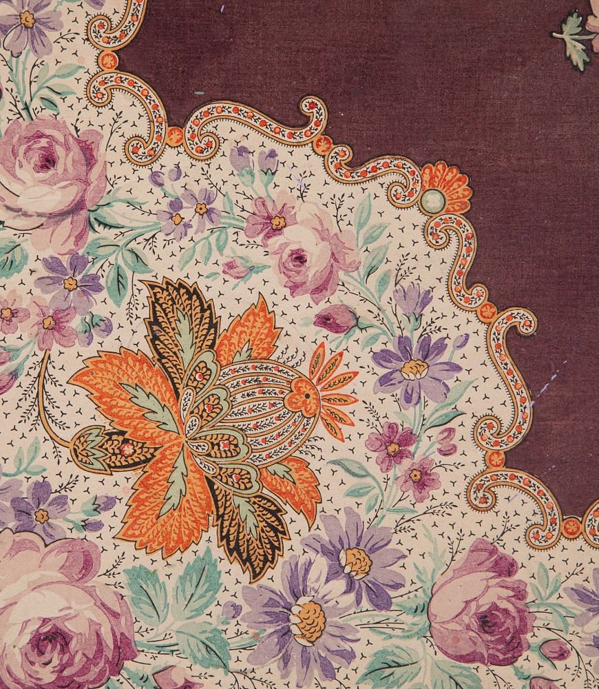 French 19th Century Textile Design Framed WD4235706