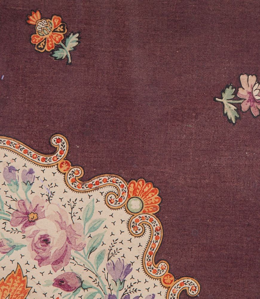 French 19th Century Textile Design Framed WD4235706