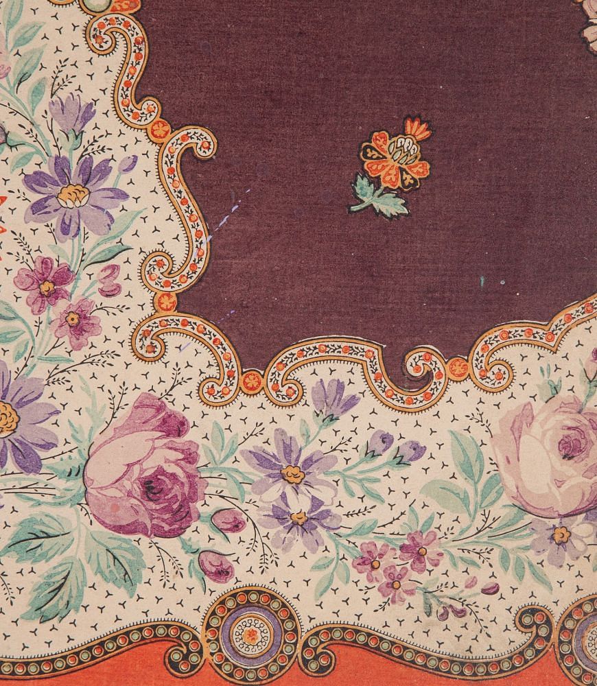 French 19th Century Textile Design Framed WD4235706