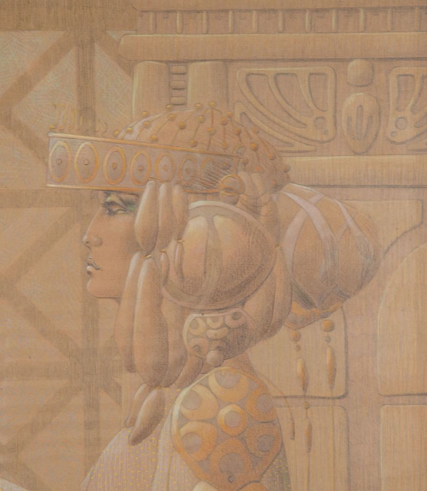 20th Century Pastel Portrait of a Woman by Christian La Moult WD5243287