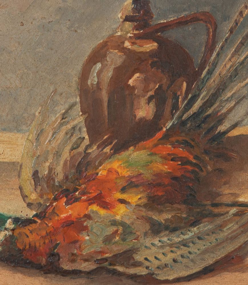 20th Century French Oil on Board Still Life Painting of a Pheasant WD8042429