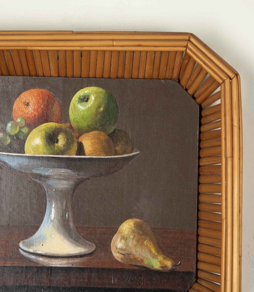 20th Century English Still Life Painting in a Basket Frame WD8543035