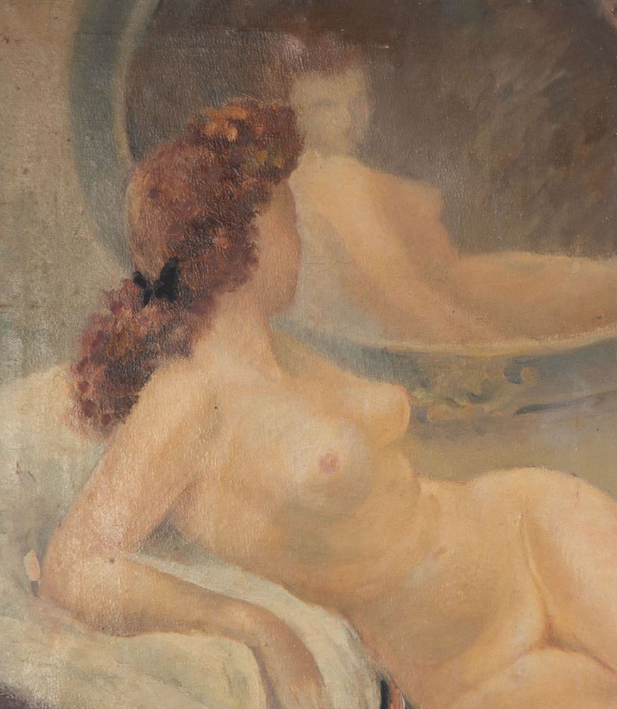 Painting Of A Reclining Female Figure With Mirror WD1534333