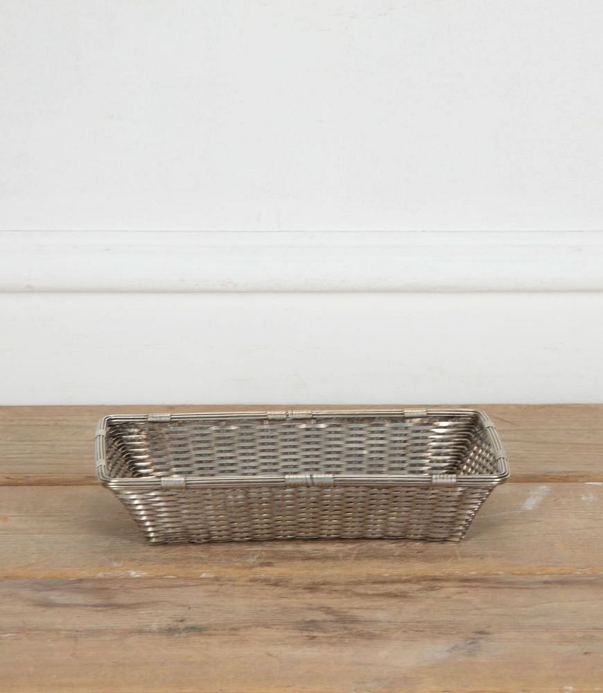 Silver Plate Rectangular Woven Bread Basket DA1534367