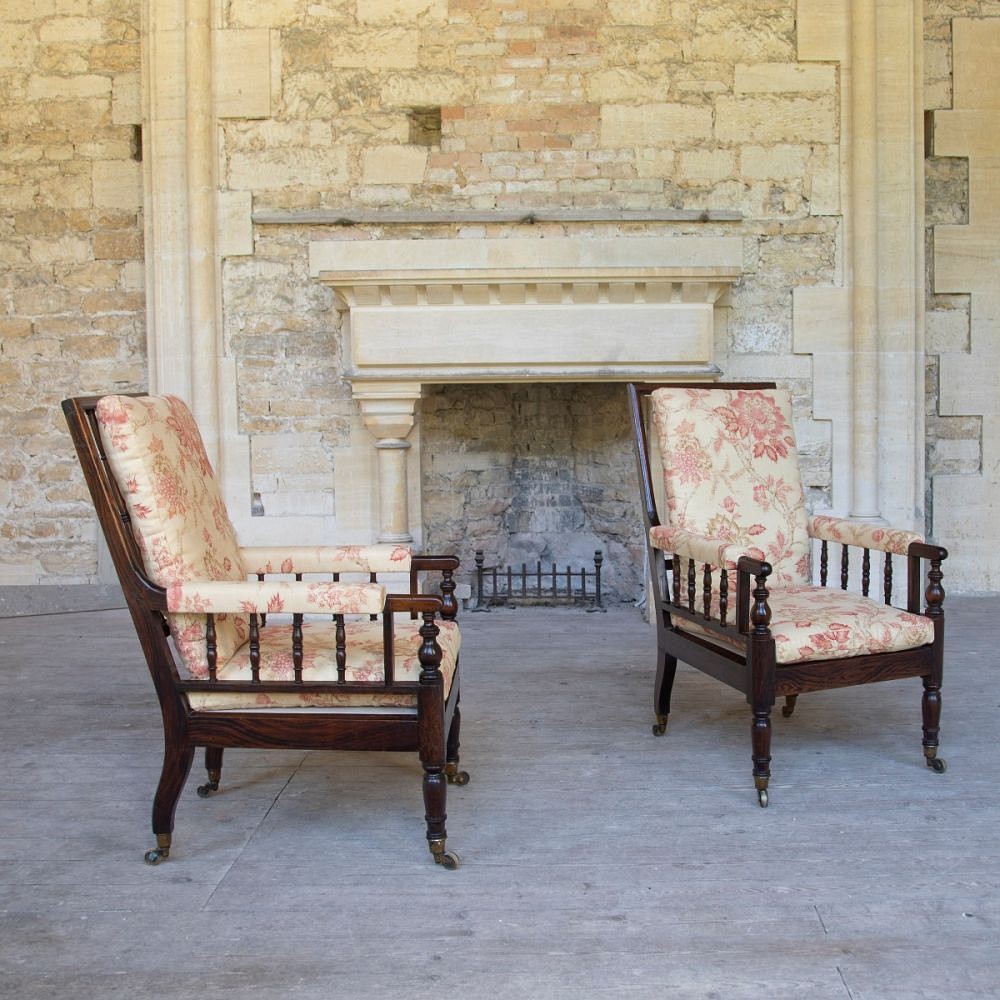 Large Scale Pair of Regency Library Armchairs CH018134