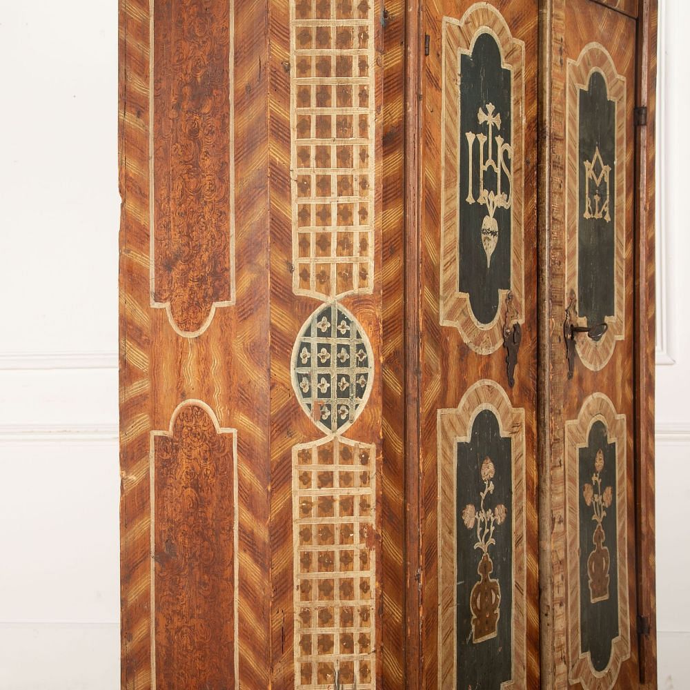 18th Century Austrian Painted Marriage Cupboard 1833699