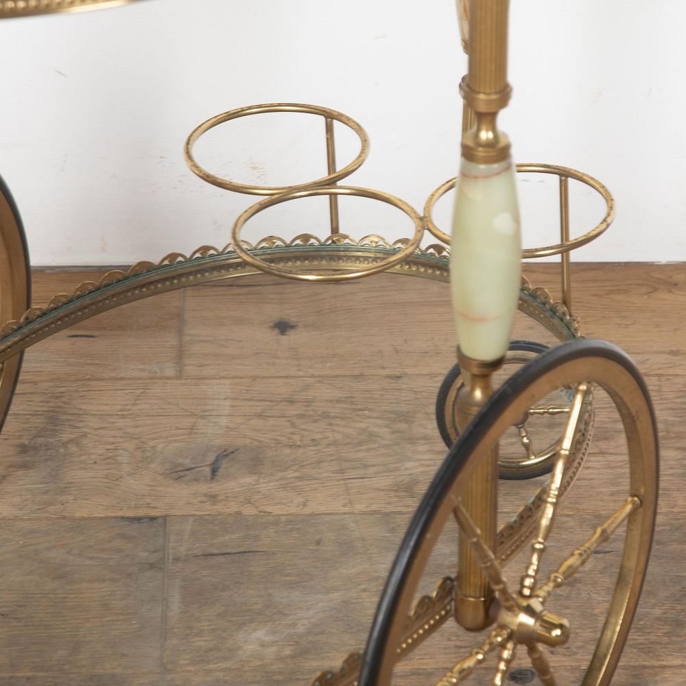 1960s Brass and Chalcedony Drinks Trolley TS6330451