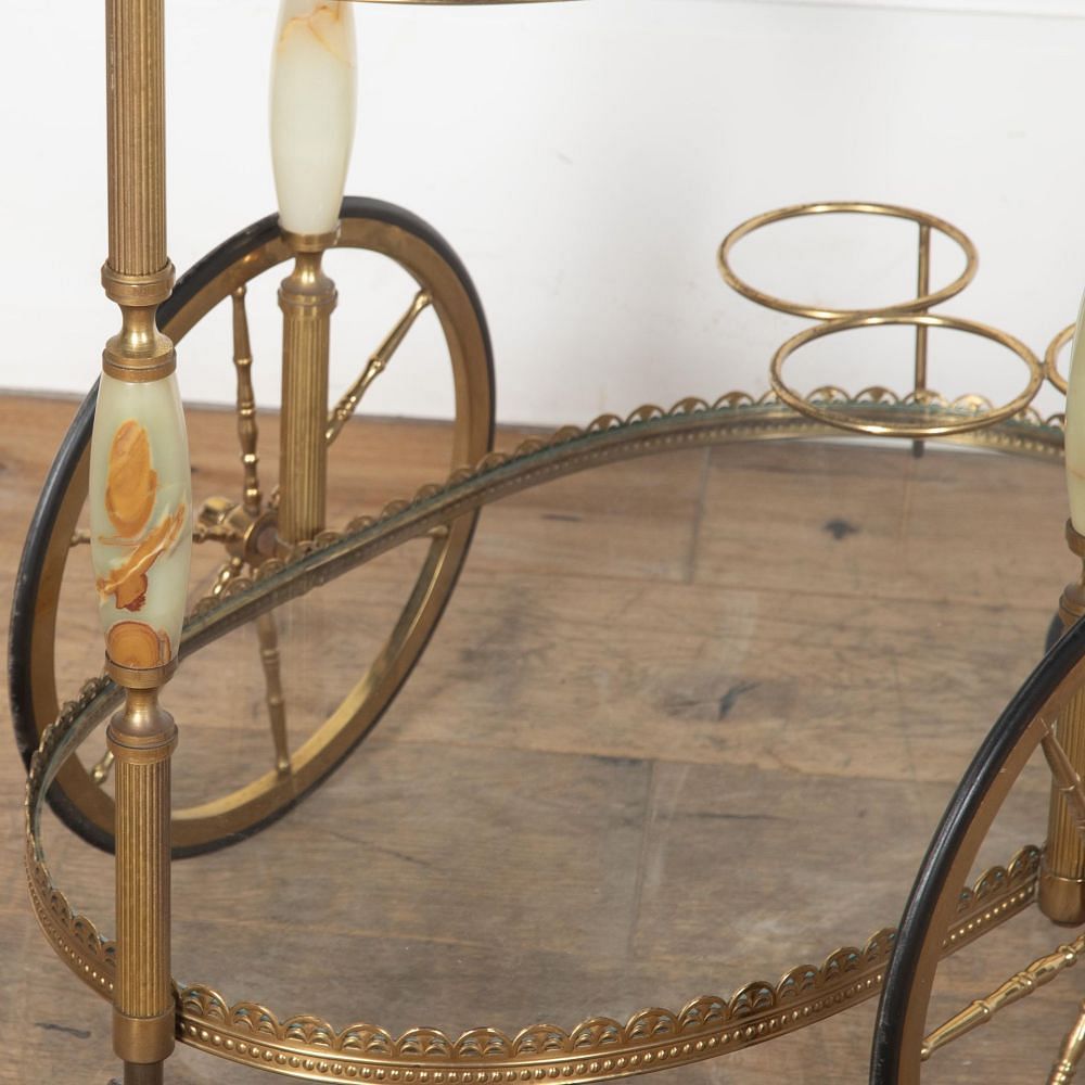 1960s Brass and Chalcedony Drinks Trolley TS6330451