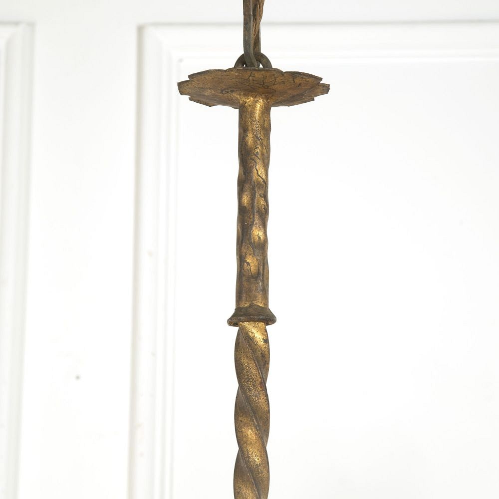 1960s Spanish Gilt Iron Chandelier LC019387