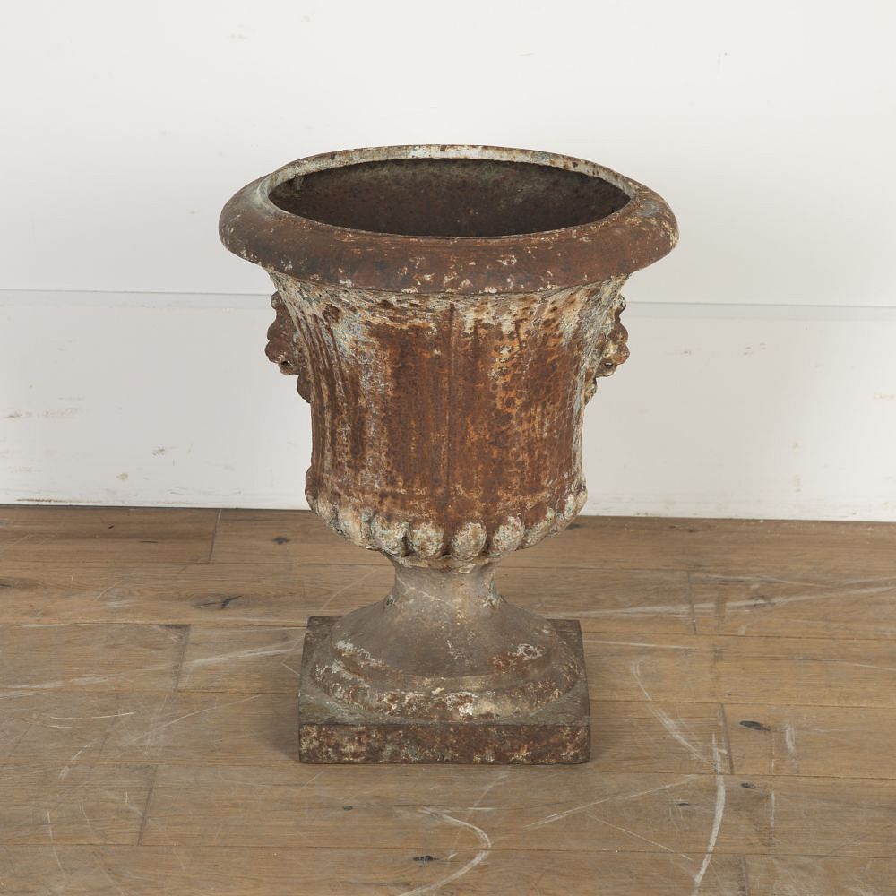 19th Century Cast Iron Lions Head Urn DA3220091