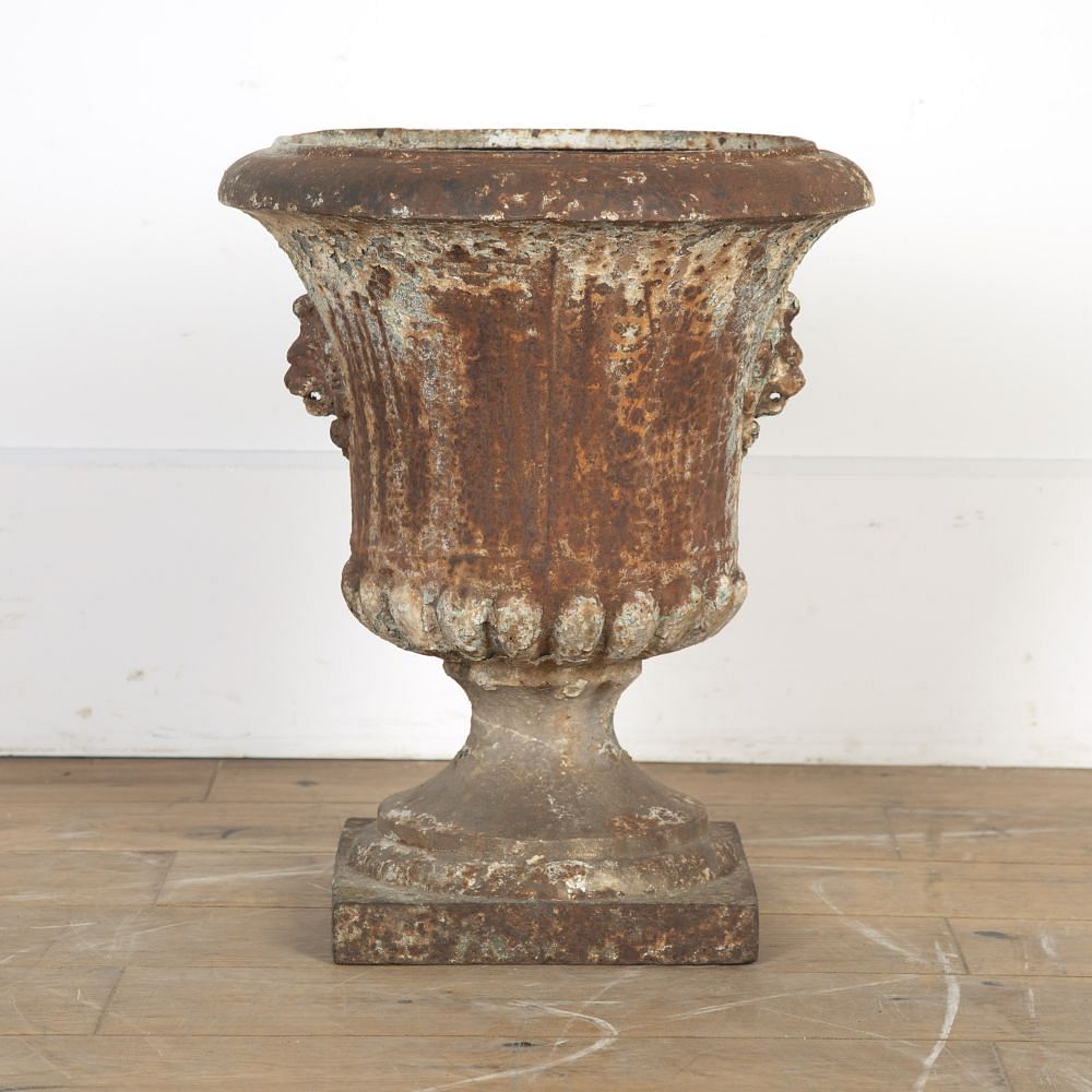 19th Century Cast Iron Lions Head Urn DA3220091