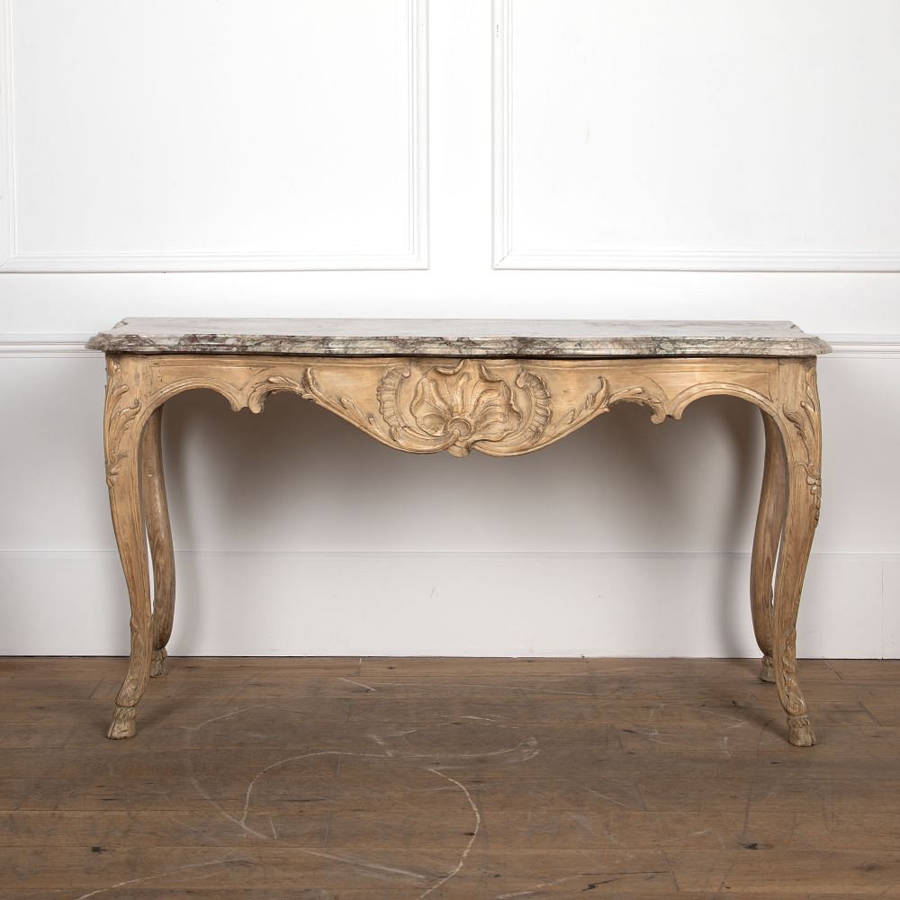 19th Century Walnut Console with Marble Top CO8126619
