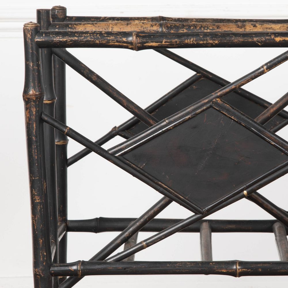 20th Century Edwardian Ebonised Bamboo Magazine Rack OF8028094