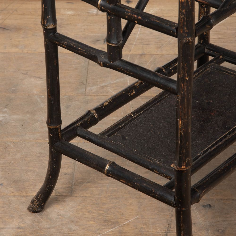 20th Century Edwardian Ebonised Bamboo Magazine Rack OF8028094