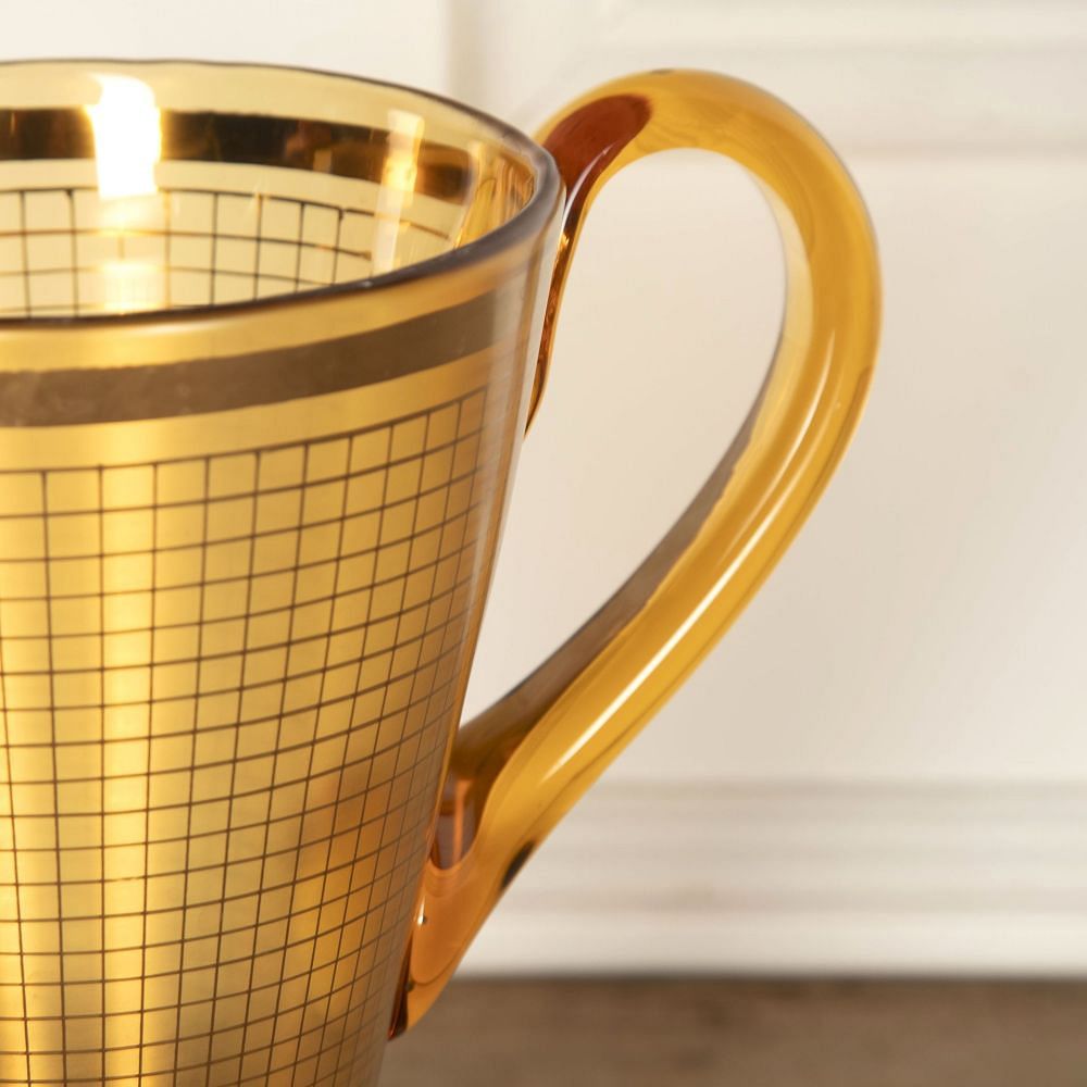 20th Century Extra Large Gold and Amber Cocktail or Water Jug DA5832195