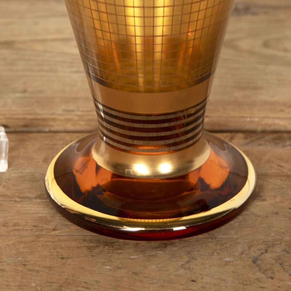 20th Century Extra Large Gold and Amber Cocktail or Water Jug DA5832195