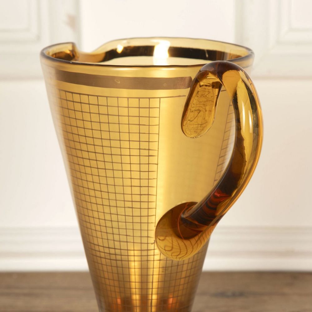20th Century Extra Large Gold and Amber Cocktail or Water Jug DA5832195