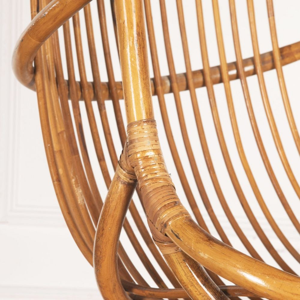 20th Century French Wicker and Cane Hanging Chair CH3733136