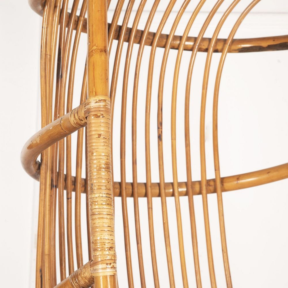 20th Century French Wicker and Cane Hanging Chair CH3733136