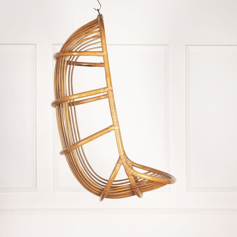20th Century French Wicker and Cane Hanging Chair CH3733136