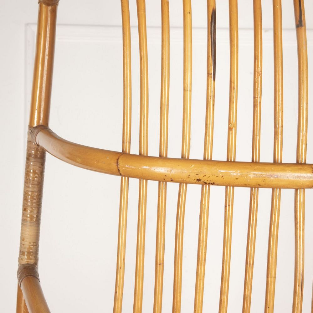 20th Century French Wicker and Cane Hanging Chair CH3733136