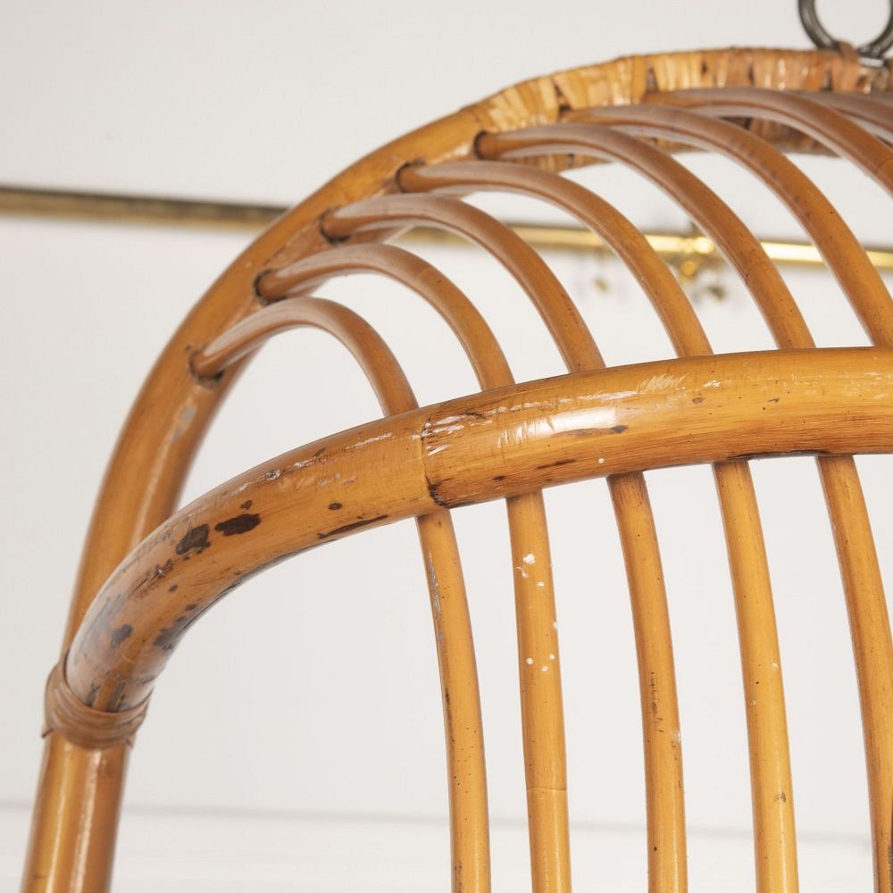 20th Century French Wicker and Cane Hanging Chair CH3733136